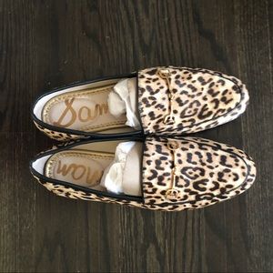 Women’s Sam Edelman Loraine Calf Hair Leopard Horsebit Loafers Shoes Size 9 M